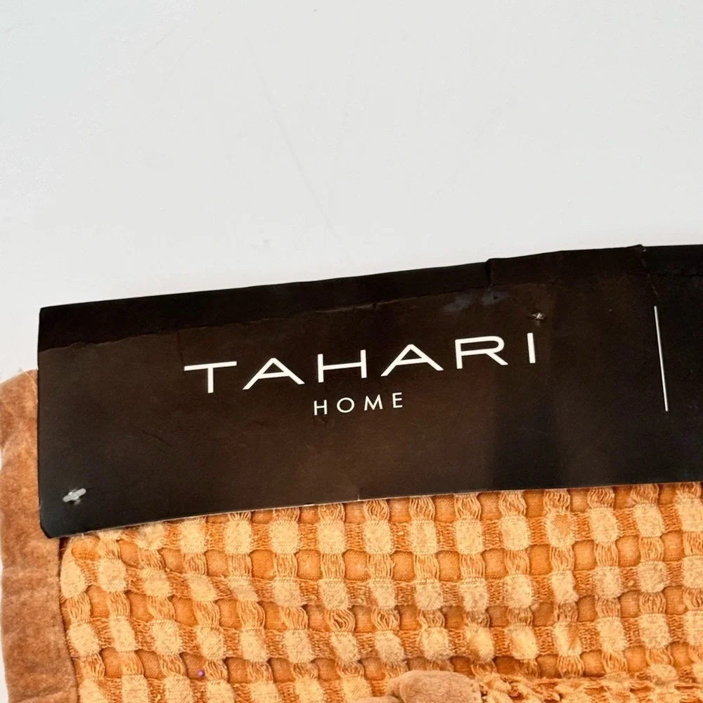 Tahari Home Rust Orange Textured Table Runner 16”x90”